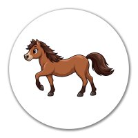 Aufkleber Pferd Comic 10cm rund