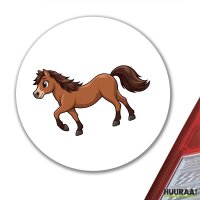 Aufkleber Pferd Comic 10cm rund