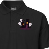 Damen Polo Shirt Spukschloss Comic