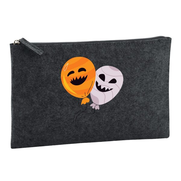 Kulturbeutel Gespensterballons Halloween 1 Liter Charcoal