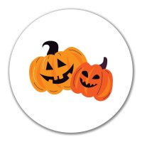 Aufkleber K&uuml;rbisse Halloween 10cm rund