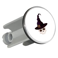 Waschbeckenst&ouml;psel Hexenhut mit Totenkopf 4cm