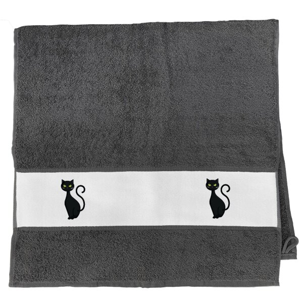 Handtuch Schwarze Katze Halloween 50x100cm