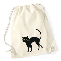 Turnbeutel Schwarze Katze stehend 12 Liter