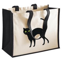 Jutetasche Schwarze Katze stehend 21 Liter Black