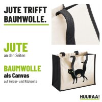 Jutetasche Schwarze Katze stehend 21 Liter Black