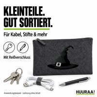Kulturbeutel Hexenhut Halloween 1 Liter Charcoal