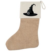 Weihnachtsstrumpf Hexenhut Halloween Beige Jute