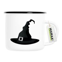 Emaille Tasse Hexenhut Halloween 300ml Vintage