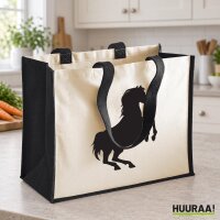 Jutetasche Pferd Silhouette 21 Liter Black