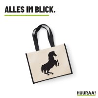 Jutetasche Pferd Silhouette 21 Liter Black