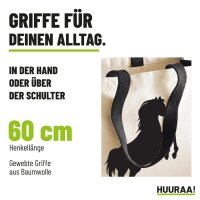 Jutetasche Pferd Silhouette 21 Liter Black