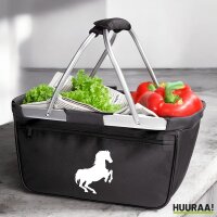 Einkaufskorb faltbar Pferd Silhouette 20 Liter Black