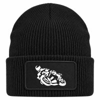Beanie mit Patch Motorrad Tribal Black