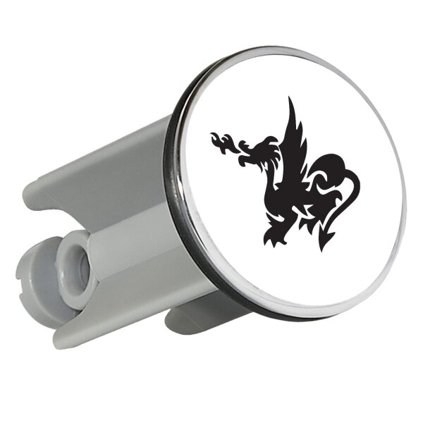 Waschbeckenstöpsel Drache Silhouette 4cm