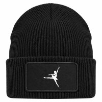 Beanie mit Patch T&auml;nzerin Silhouette Black
