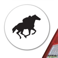 Aufkleber Pferd Silhouette 10cm rund