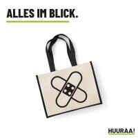 Jutetasche Pflaster Symbol 21 Liter Black