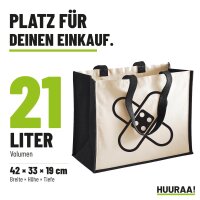 Jutetasche Pflaster Symbol 21 Liter Black