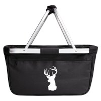 Einkaufskorb faltbar Hirschkopf Silhouette 20 Liter Black