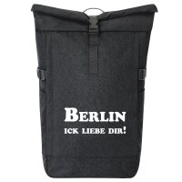 Kurierrucksack Berlin Schriftzug 30-44 Liter Black Melange