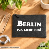 Kulturbeutel Berlin Schriftzug 1 Liter Charcoal