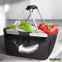 Einkaufskorb faltbar Feder Silhouette 20 Liter Black