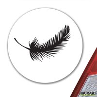 Aufkleber Feder Silhouette 10cm rund