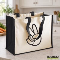 Jutetasche Peace-Hand Symbol 21 Liter Black