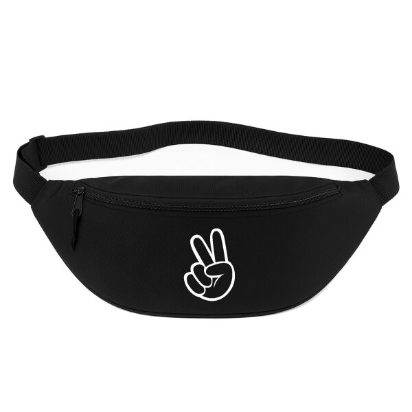Bauchtasche Peace-Hand Symbol 2,5 Liter Black