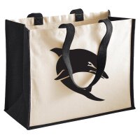 Jutetasche B&ouml;ser Delfin Silhouette 21 Liter Black