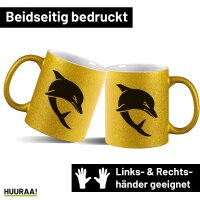 Glitzertasse B&ouml;ser Delfin Silhouette 330ml