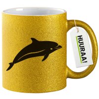 Glitzertasse Delfin Silhouette 330ml