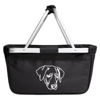 Einkaufskorb faltbar Labrador Labbi Kopf 20 Liter Black