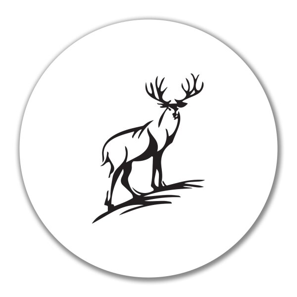 Aufkleber Hirsch Illustration 10cm rund