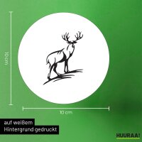 Aufkleber Hirsch Illustration 10cm rund