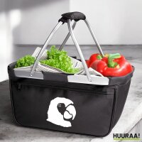 Einkaufskorb faltbar Papagei Silhouette 20 Liter Black