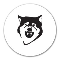 Aufkleber Wolf Illustration 10cm rund