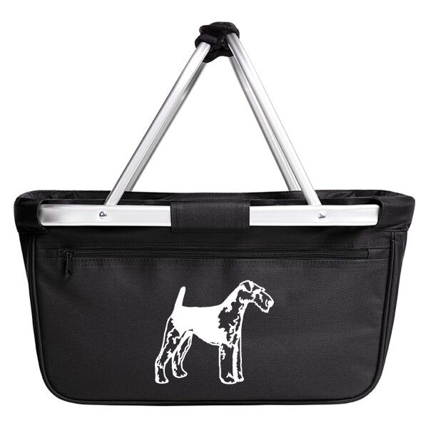 Einkaufskorb faltbar Foxterrier Illustration 20 Liter Black