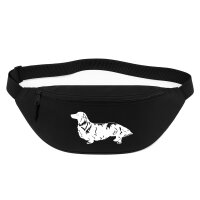 Bauchtasche Langhaar Dackel Illustration 2,5 Liter Black