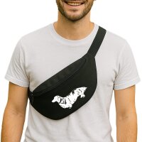Bauchtasche Langhaar Dackel Illustration 2,5 Liter Black