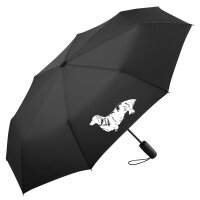 Regenschirm Langhaar Dackel Illustration 98cm Schwarz