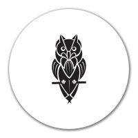 Aufkleber Eule Tribal Tattoo 10cm rund