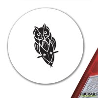 Aufkleber Eule Tribal Tattoo 10cm rund
