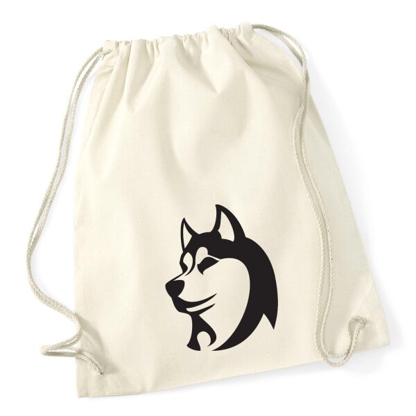 Turnbeutel Husky Silhouette Kopf 12 Liter