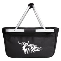 Einkaufskorb faltbar Bulle Tribal Tattoo 20 Liter Black