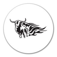 Aufkleber Bulle Tribal Tattoo 10cm rund