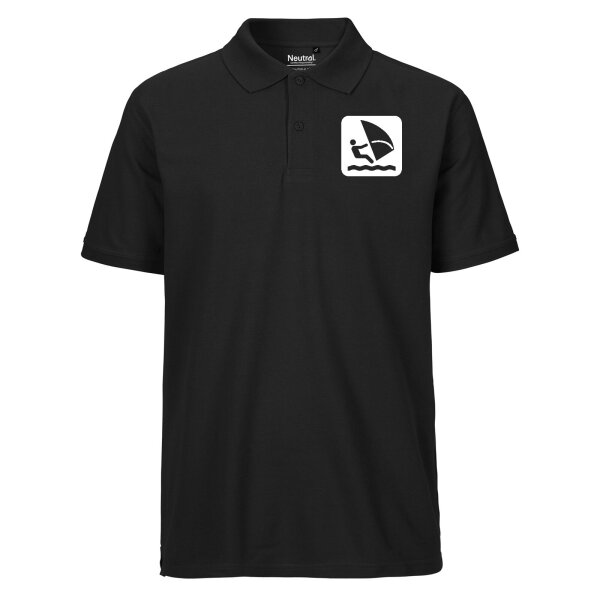 Herren Polo Shirt Windsurfen Symbol