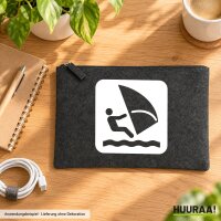 Kulturbeutel Windsurfen Symbol 1 Liter Charcoal