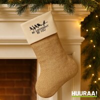 Weihnachtsstrumpf Be different be you Schriftzug Beige Jute